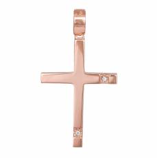 Βαπτιστικός ροζ gold σταυρός για κοριτσάκι Κ14 040957
