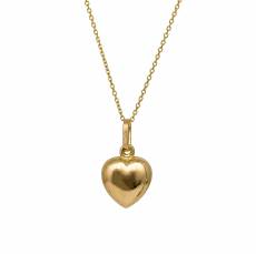 Χρυσή μπουλ καρδιά με αλυσίδα Κ14 047471C