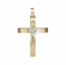 Χρυσός βαπτιστικός σταυρός Κ14 με πεταλούδα 047769